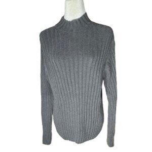 Gray Ribbed The Children's Place Long Sleeve Mock Sweater Size XL (14)